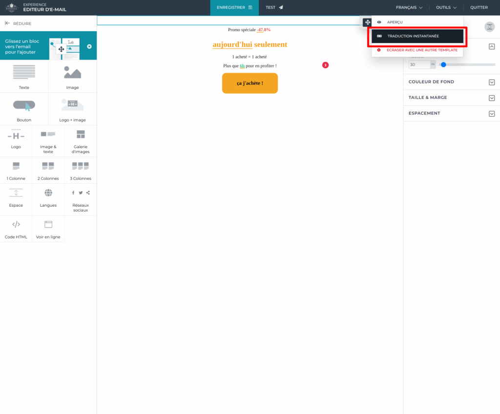 Automatically translate your email campaigns on Experience