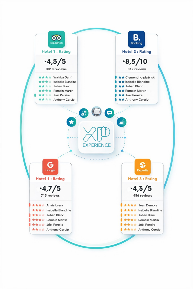 Illustration of ereputation-managment with a CRM as a hotel group
