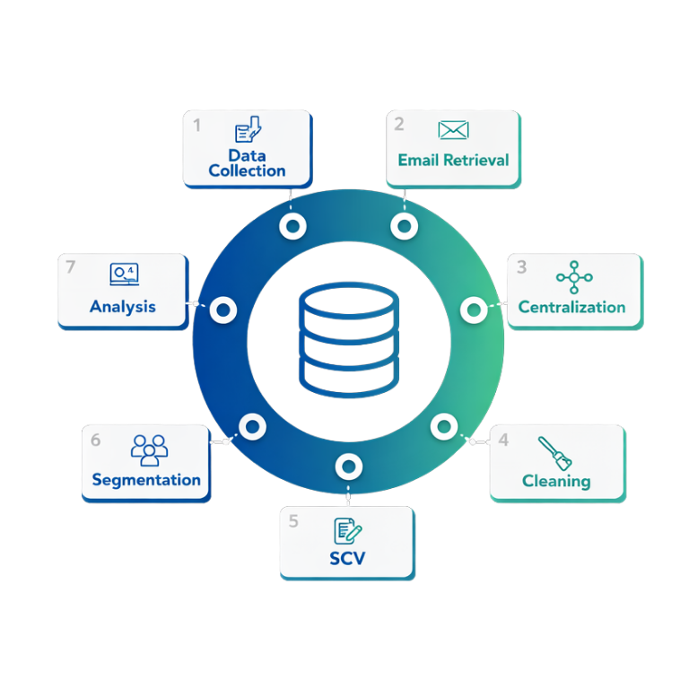 Illustration of a database managed by a hotel crm