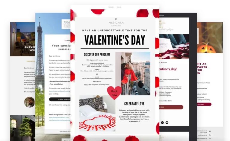 Examples of hotel marketing emails with Experience CRM
