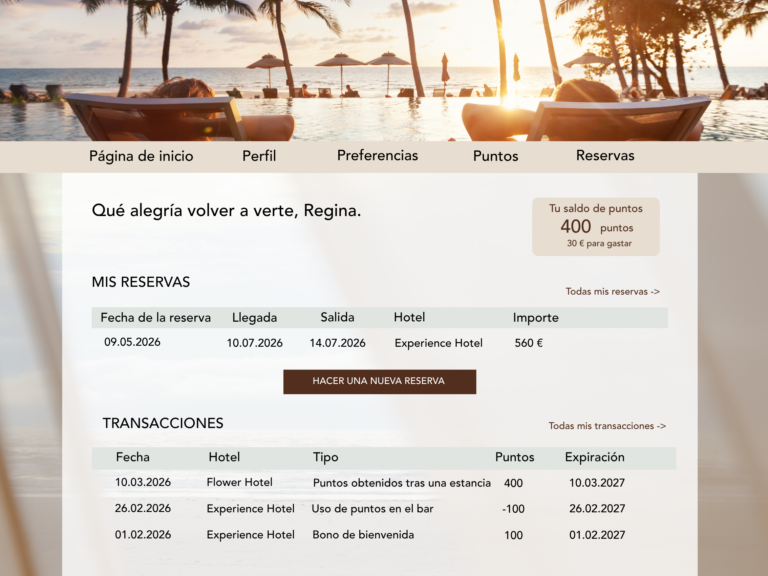 Guest Portal pantalla para hoteles